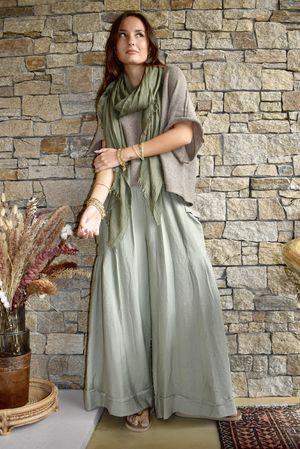 Basso Shirring Sailor Pant Khaki